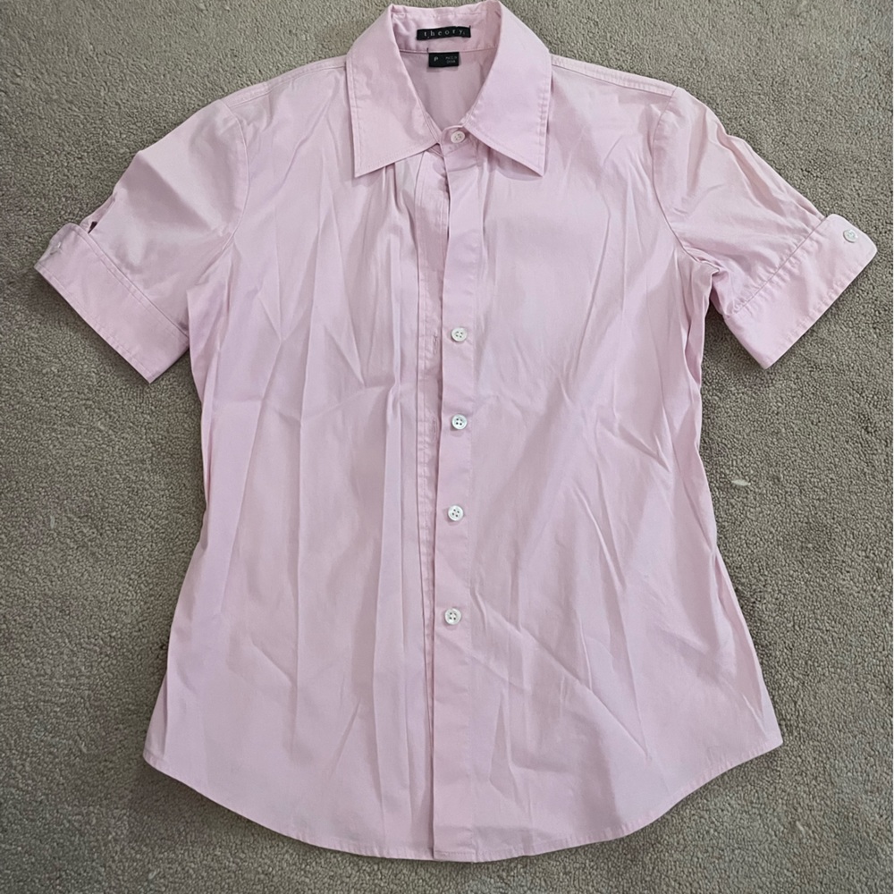 Theory Light Pink Button Down Collared Shirt - image 1